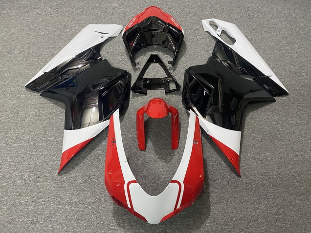 Rojo Brillo Blanco & Negro 2007-2014 Ducati 848 1098 1198 Carenados Moto Rojo Brillo Blanco & Negro 2007-2014 Ducati 848 1098 1198 Carenados Moto