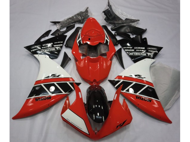 Rojo Brillo Blanco & Negro 2012-2014 Yamaha R1 Carenados Moto Rojo Brillo Blanco & Negro 2012-2014 Yamaha R1 Carenados Moto