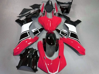 Rojo Brillo Blanco & Negro 2015-2019 Yamaha R1 Carenados Moto
