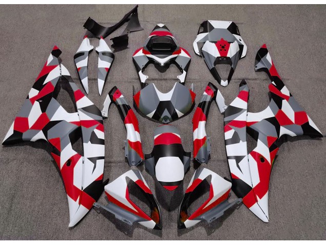 Rojo Camuflaje Llanura 2008-2016 Yamaha R6 Carenados Moto Rojo Camuflaje Llanura 2008-2016 Yamaha R6 Carenados Moto
