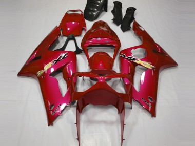 Rojo Caramelo 2003-2004 Kawasaki ZX6R Carenados Moto