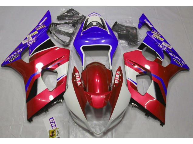 Rojo Caramelo Brillante & Azul 2003-2004 Suzuki GSXR 1000 Carenados Moto Rojo Caramelo Brillante & Azul 2003-2004 Suzuki GSXR 1000 Carenados Moto
