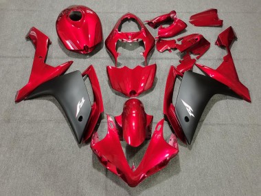 Rojo Caramelo & Negro 2007-2008 Yamaha R1 Carenados Moto