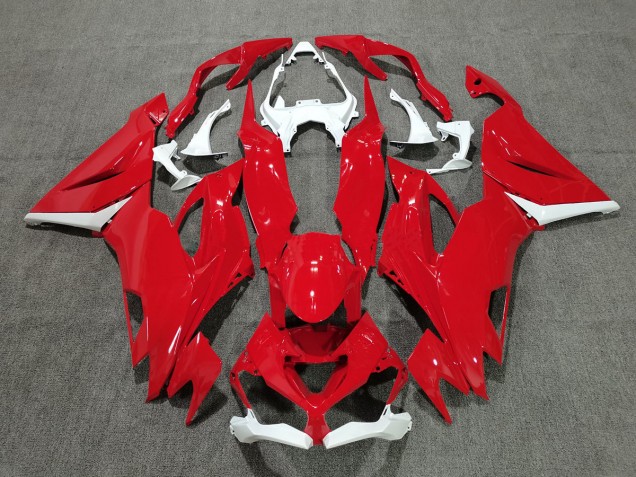 Rojo Con Blanco 2019-2023 Kawasaki ZX6R Carenados Moto Rojo Con Blanco 2019-2023 Kawasaki ZX6R Carenados Moto