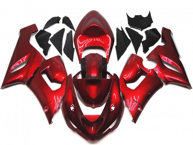 Rojo Granate 2005-2006 Kawasaki ZX6R Carenados Moto Rojo Granate 2005-2006 Kawasaki ZX6R Carenados Moto