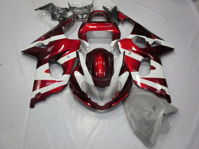 Rojo Intenso & Blanco 2000-2002 Suzuki GSXR 1000 Carenados Moto Rojo Intenso & Blanco 2000-2002 Suzuki GSXR 1000 Carenados Moto