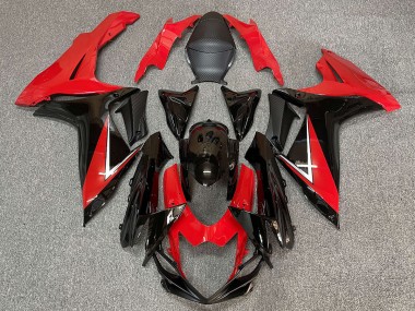 Rojo Intenso & Negro Brillante 2011-2024 Suzuki GSXR 600-750 Carenados Moto