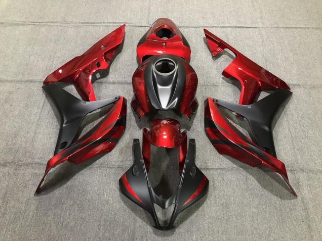 Rojo Intenso & Negro Mate 2007-2008 Honda CBR600RR Carenados Moto Rojo Intenso & Negro Mate 2007-2008 Honda CBR600RR Carenados Moto