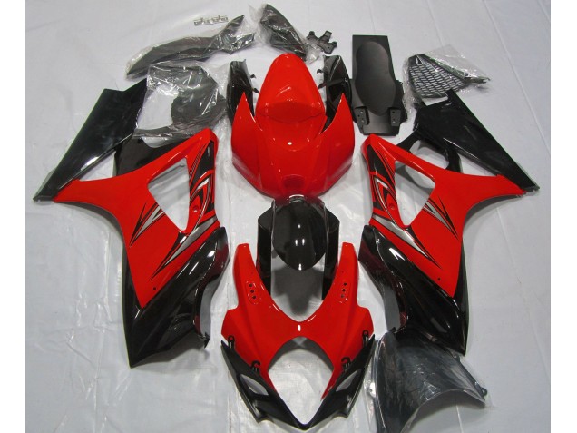 Rojo Lava & Negro 2007-2008 Suzuki GSXR 1000 Carenados Moto Rojo Lava & Negro 2007-2008 Suzuki GSXR 1000 Carenados Moto