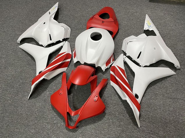 Rojo Mate / Blanco 2009-2012 Honda CBR600RR Carenados Moto Rojo Mate / Blanco 2009-2012 Honda CBR600RR Carenados Moto