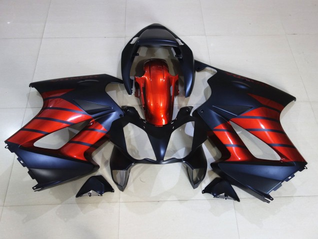 Rojo & Negro 2002-2012 Honda VFR800 Carenados Moto