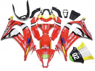 Rojo & Negro Con Blanco 2016-2019 Kawasaki ZX10R Carenados Moto