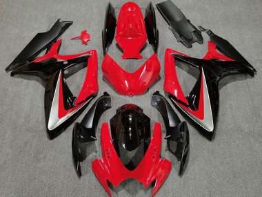 Rojo Negro Estilo OEM 2006-2007 Suzuki GSXR 600-750 Carenados Moto