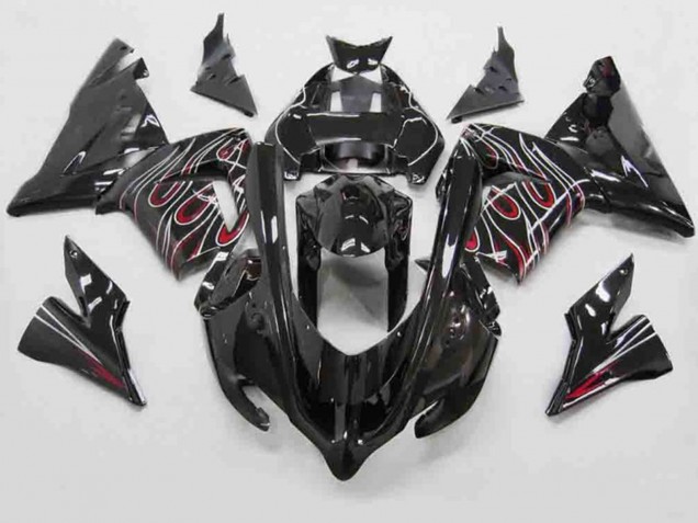 Rojo Negro Llama 2004-2005 Kawasaki ZX10R Carenados Moto Rojo Negro Llama 2004-2005 Kawasaki ZX10R Carenados Moto