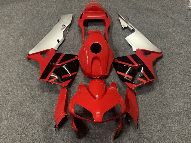 Rojo Negro & Plata 2003-2004 Honda CBR600RR Carenados Moto