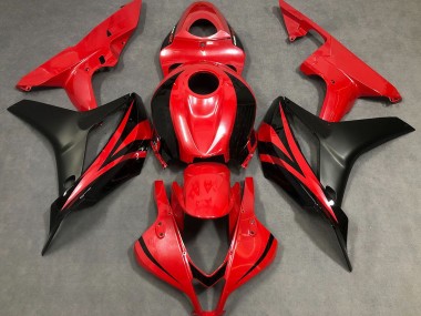 Rojo Perla & Negro 2007-2008 Honda CBR600RR Carenados Moto