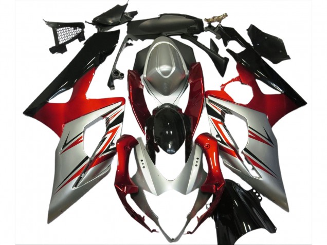 Rojo & Plata 2005-2006 Suzuki GSXR 1000 Carenados Moto Rojo & Plata 2005-2006 Suzuki GSXR 1000 Carenados Moto