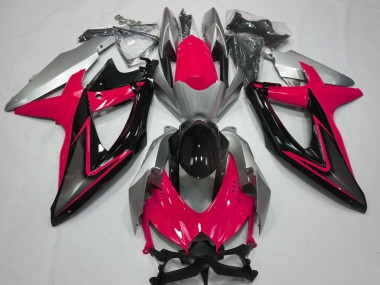 Rojo & Plata 2008-2010 Suzuki GSXR 600-750 Carenados Moto
