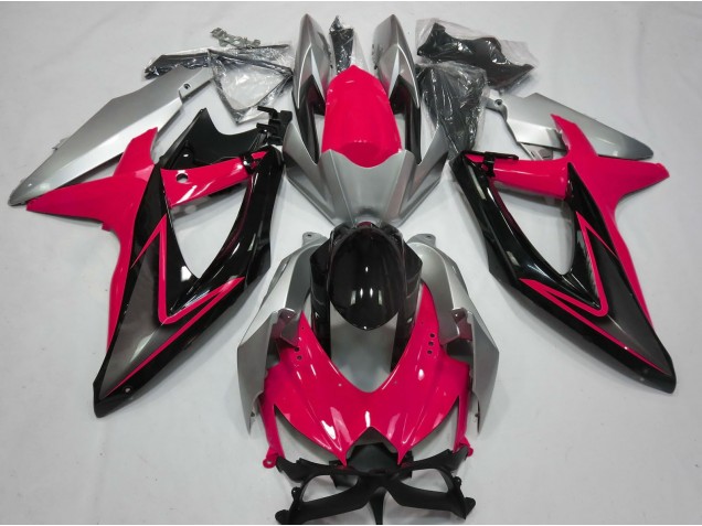 Rojo & Plata 2008-2010 Suzuki GSXR 600-750 Carenados Moto Rojo & Plata 2008-2010 Suzuki GSXR 600-750 Carenados Moto