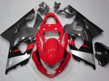 Rojo & Plata Brillo 2004-2005 Suzuki GSXR 600-750 Carenados Moto