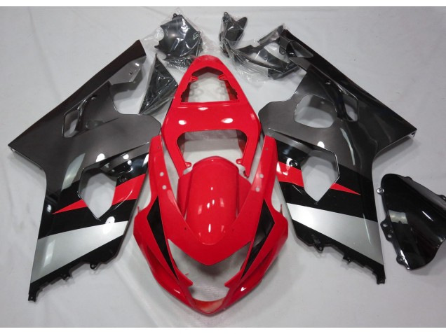 Rojo & Plata Brillo 2004-2005 Suzuki GSXR 600-750 Carenados Moto Rojo & Plata Brillo 2004-2005 Suzuki GSXR 600-750 Carenados Moto