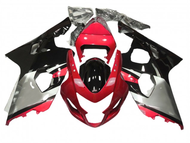 Rojo Plata & Negro 2004-2005 Suzuki GSXR 600-750 Carenados Moto Rojo Plata & Negro 2004-2005 Suzuki GSXR 600-750 Carenados Moto