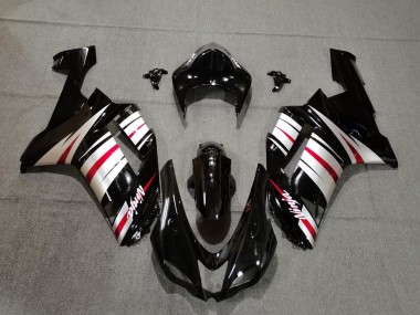 Rojo Plata & Negro 2007-2008 Kawasaki ZX6R Carenados Moto