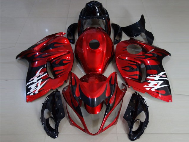 Rojo Vibrante & Llama 2008-2020 Suzuki GSXR 1300 Carenados Moto Rojo Vibrante & Llama 2008-2020 Suzuki GSXR 1300 Carenados Moto