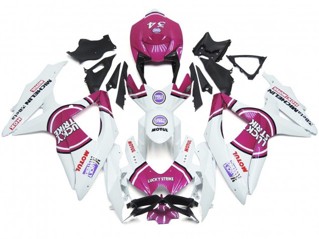 Rosa 34 Lucky Strike 2008-2010 Suzuki GSXR 600-750 Carenados Moto Rosa 34 Lucky Strike 2008-2010 Suzuki GSXR 600-750 Carenados Moto