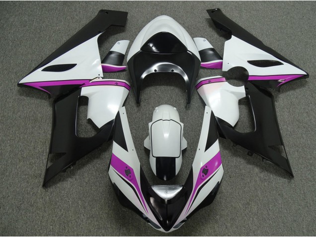 Rosa Blanco & Negro 2005-2006 Kawasaki ZX6R Carenados Moto Rosa Blanco & Negro 2005-2006 Kawasaki ZX6R Carenados Moto