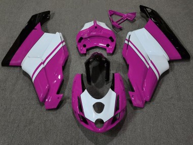 Rosa Brillante & Blanco 2003-2004 Ducati 749 999 Carenados Moto