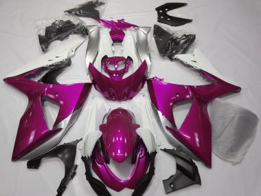 Rosa Brillante & Blanco 2009-2016 Suzuki GSXR 1000 Carenados Moto