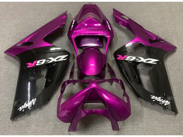 Rosa Brillante & Negro 2003-2004 Kawasaki ZX6R Carenados Moto Rosa Brillante & Negro 2003-2004 Kawasaki ZX6R Carenados Moto