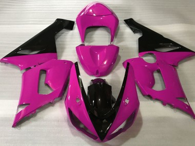 Rosa Brillante & Negro 2005-2006 Kawasaki ZX6R Carenados Moto