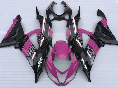Rosa Brillante & Negro 2013-2018 Kawasaki ZX6R Carenados Moto
