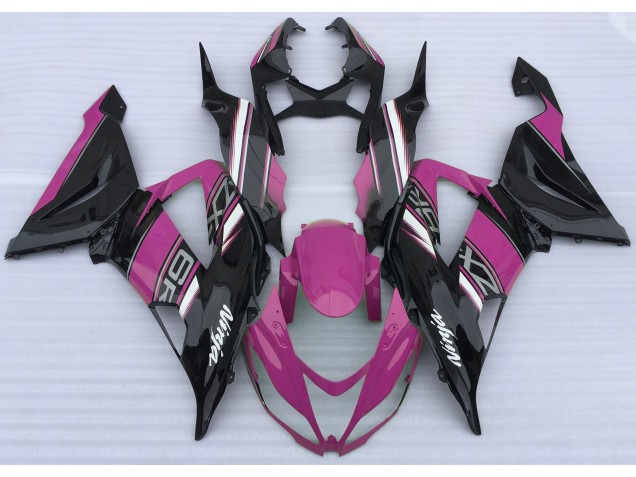 Rosa Brillante & Negro 2013-2018 Kawasaki ZX6R Carenados Moto Rosa Brillante & Negro 2013-2018 Kawasaki ZX6R Carenados Moto