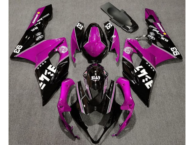 Rosa Brillante & Negro Personalizado 2005-2006 Suzuki GSXR 1000 Carenados Moto Rosa Brillante & Negro Personalizado 2005-2006 Suzuki GSXR 1000 Carenados Moto