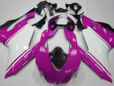 Rosa Brillo Blanco & Negro 2011-2014 Ducati 1199 Carenados Moto