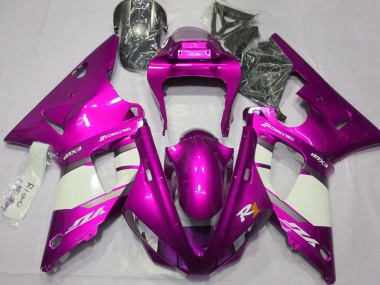 Rosa Fuerte & Blanco 2000-2001 Yamaha R1 Carenados Moto