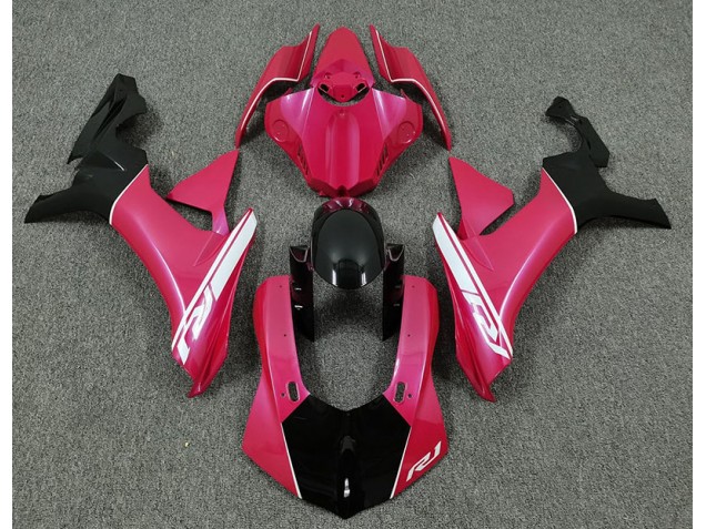 Rosa Fuerte & Negro 2015-2019 Yamaha R1 Carenados Moto Rosa Fuerte & Negro 2015-2019 Yamaha R1 Carenados Moto
