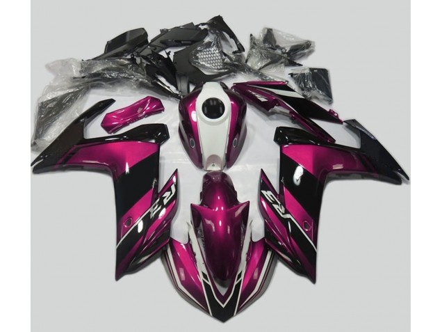 Rosa & Negro Brillante 2015-2018 Yamaha R3 Carenados Moto Rosa & Negro Brillante 2015-2018 Yamaha R3 Carenados Moto