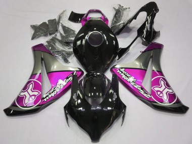 Rosa Sobre Negro Personalizado 2008-2011 Honda CBR1000RR Carenados Moto