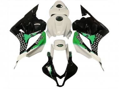Salpicaduras De Color Blanco Brillante & Verde 2009-2012 Honda CBR600RR Carenados Moto