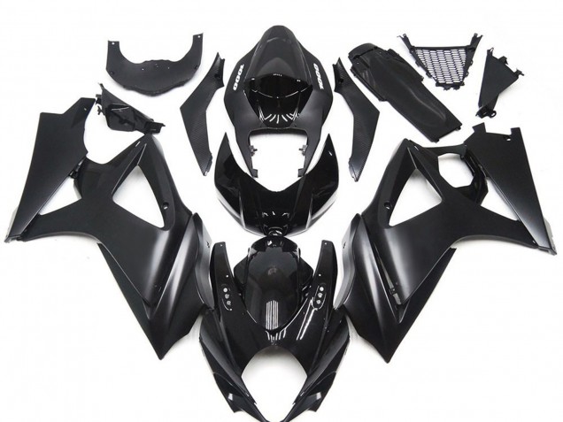 Slick Negro Mate Personalizado 2007-2008 Suzuki GSXR 1000 Carenados Moto Slick Negro Mate Personalizado 2007-2008 Suzuki GSXR 1000 Carenados Moto