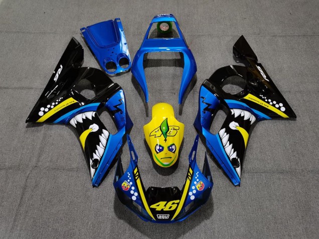 Tiburón Azul & Amarillo 1998-2002 Yamaha R6 Carenados Moto Tiburón Azul & Amarillo 1998-2002 Yamaha R6 Carenados Moto