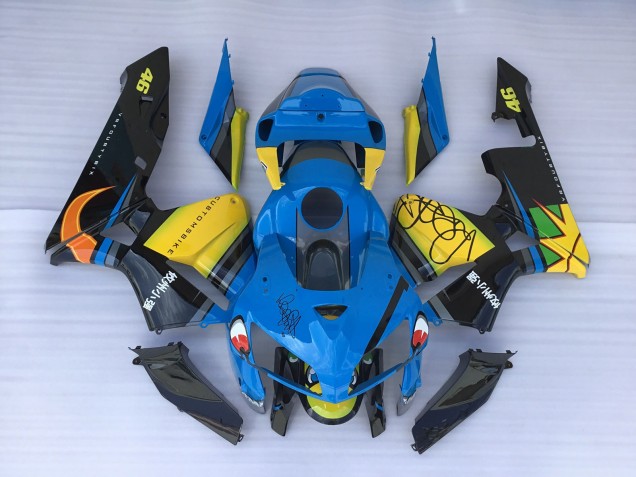 Tiburón Azul & Amarillo 2005-2006 Honda CBR600RR Carenados Moto