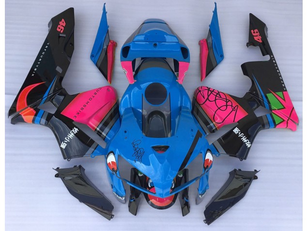 Tiburón Azul & Rosa 2005-2006 Honda CBR600RR Carenados Moto