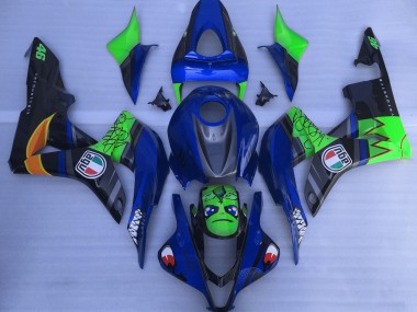 Tiburón Azul & Verde 2007-2008 Honda CBR600RR Carenados Moto