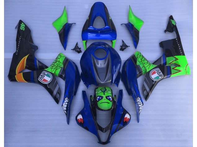 Tiburón Azul & Verde 2007-2008 Honda CBR600RR Carenados Moto