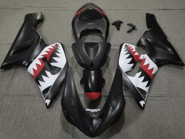 Tiburón Negro Mate 2005-2006 Kawasaki ZX6R Carenados Moto